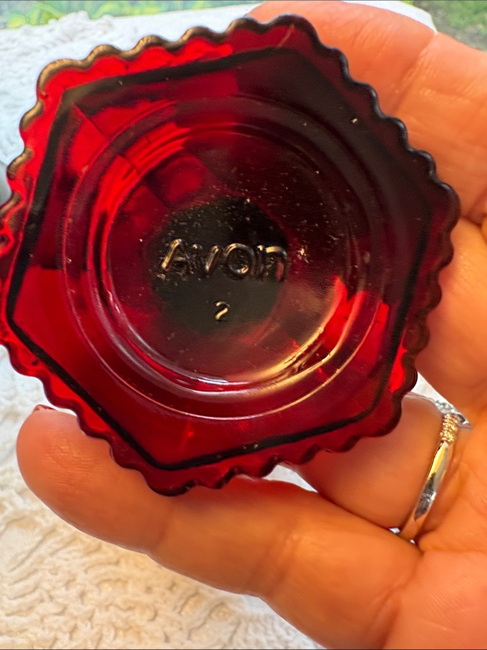 Avon vintage 1876 Cape Cod ruby red wine goblet - Picture 2 of 4